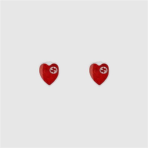 gucci interlocking studs|gucci heart earrings silver.